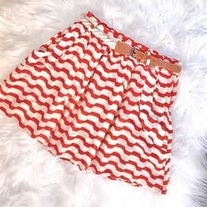 Orange Striped Skirt